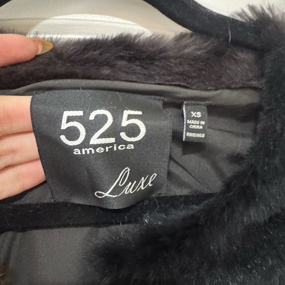 525 America Colorblock Real Rabbit Fur Vest - Picture 2 of 4